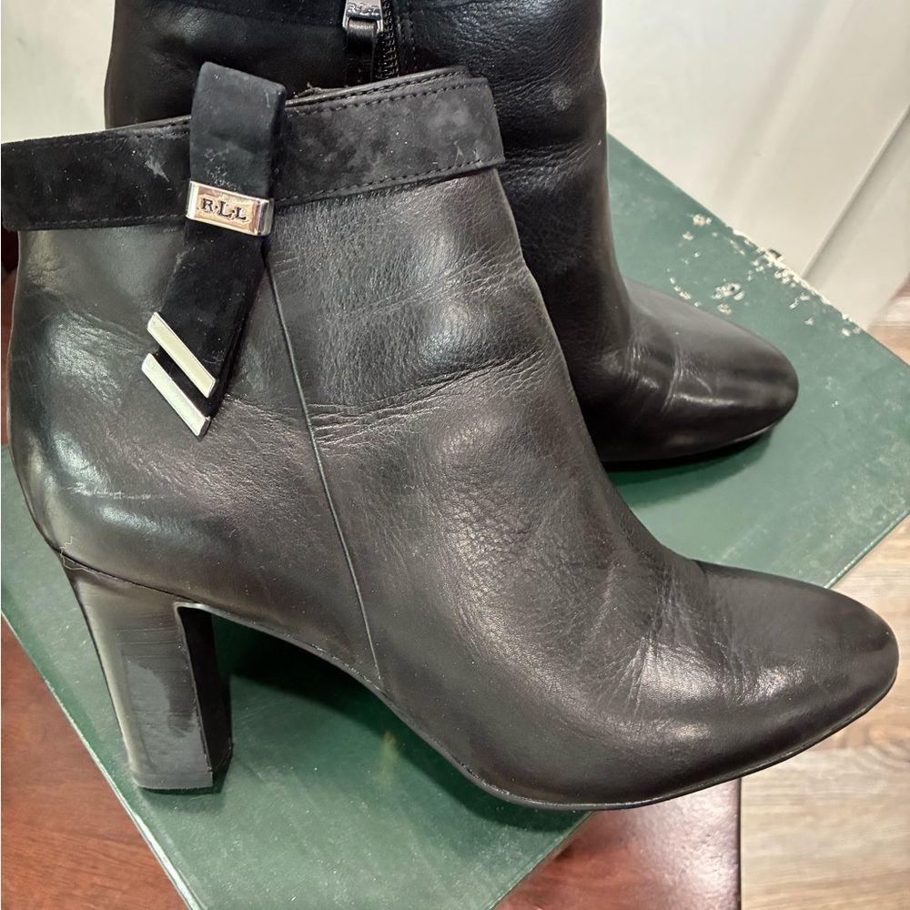 Ralph Lauren Black Heeled Boots for Women - Picture 3 of 13